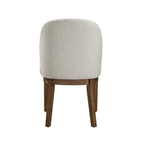 Enix Dining Chair Set of 2, Curved Back, Brown Wood, Gray Polyester -BM329864