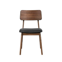 Thoi Dining Chair Set of 2, Curved Open Backrest, Brown Solid Wood -BM329866