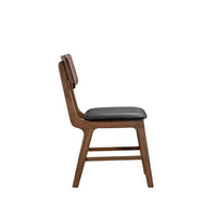 Thoi Dining Chair Set of 2, Curved Open Backrest, Brown Solid Wood -BM329866