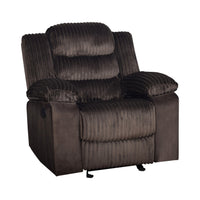 Wilo Manual Glider Reclining Chair, Plush Foam Cushions, Brown Fabric  - BM329883