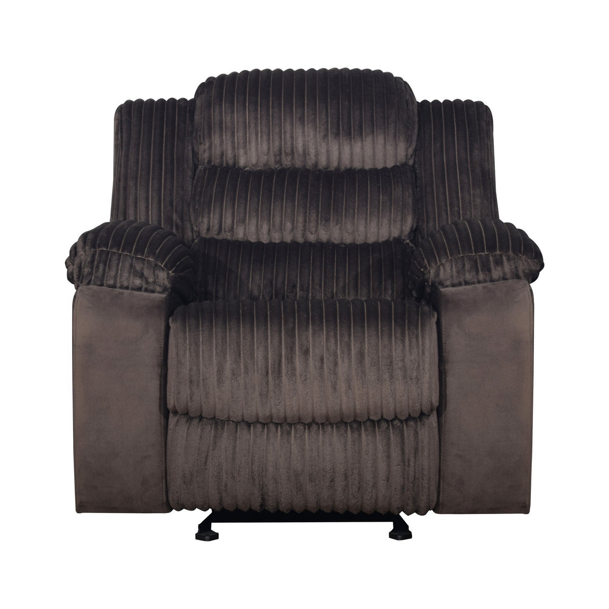 Wilo Manual Glider Reclining Chair, Plush Foam Cushions, Brown Fabric  - BM329883