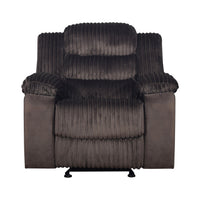 Wilo Manual Glider Reclining Chair, Plush Foam Cushions, Brown Fabric  - BM329883