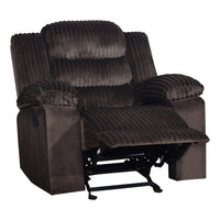 Wilo Manual Glider Reclining Chair, Plush Foam Cushions, Brown Fabric  - BM329883