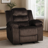 Wilo Manual Glider Reclining Chair, Plush Foam Cushions, Brown Fabric  - BM329883
