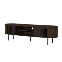 Brandon TV Stand Media Console, Shelf 2 Cabinets, Dark Brown, 71 Inch -BM329899