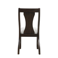 Kiana Dining Chair Set of 2, Beige Fabric Cushion, Dark Brown Wood -BM329907