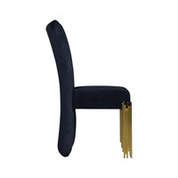 Theo Dining Chair Set of 2, Retro Midnight Black Velvet, Gold Metal -BM329923