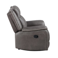 Viann Manual Glider Recliner Chair, Tufted Gray Polyester, Pillow Top -BM329932
