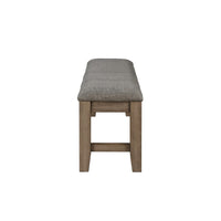 Harris Dining Bench, Gray Fabric, Brown Solid Rubberwood, 60 Inch -BM329934