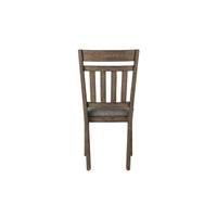 Harris Dining Chair Set of 2, Gray Fabric Brown Solid Rubberwood -BM329935