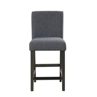 Ghy Counter Height Chair Set of 2, Gray Fabric, Solid Acacia Wood -BM329936