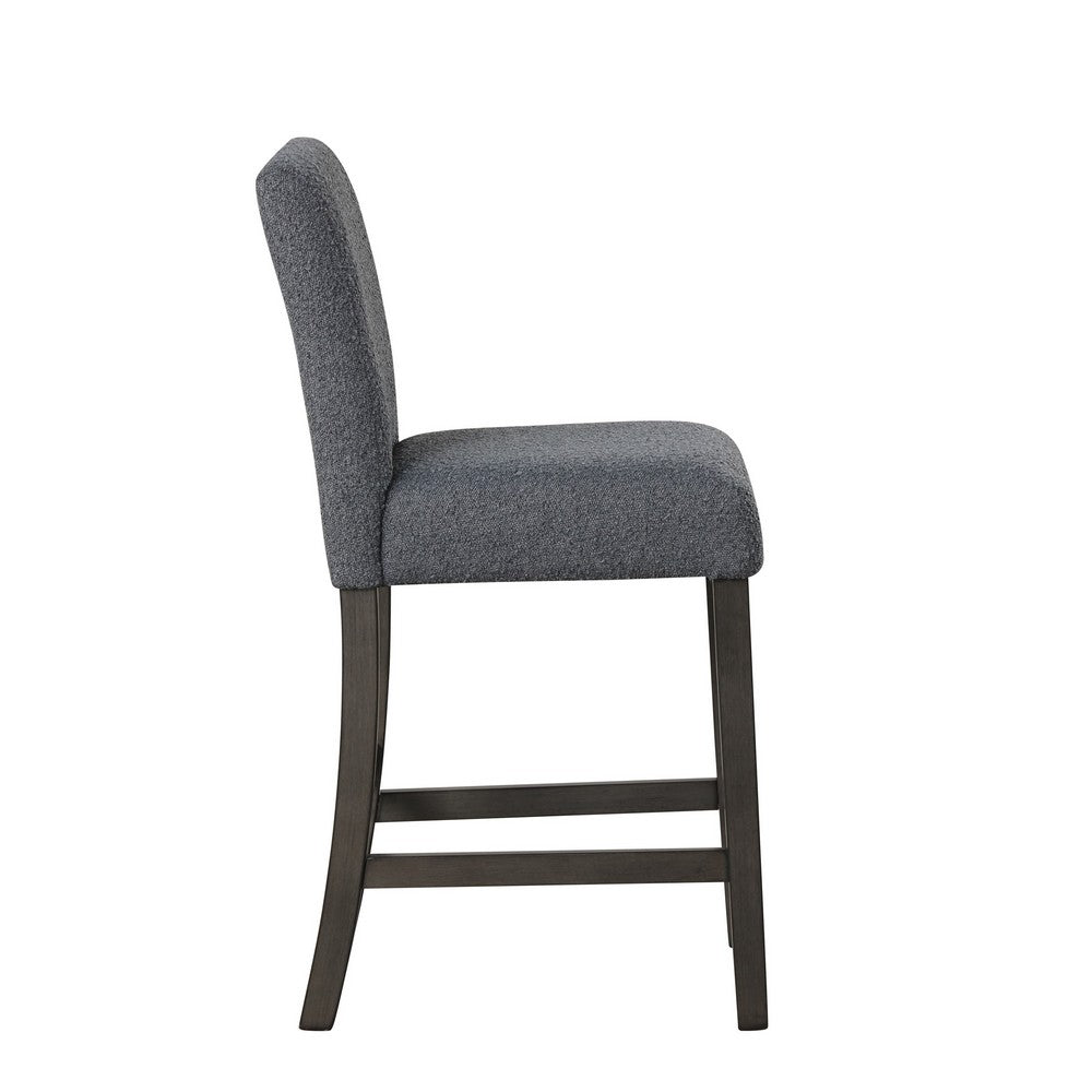 Ghy Counter Height Chair Set of 2, Gray Fabric, Solid Acacia Wood -BM329936