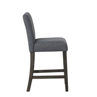 Ghy Counter Height Chair Set of 2, Gray Fabric, Solid Acacia Wood -BM329936
