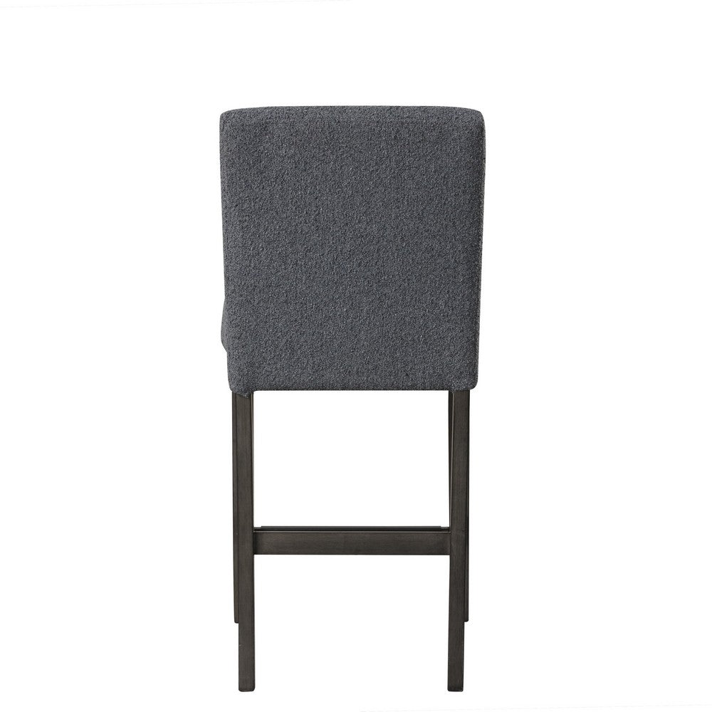 Ghy Counter Height Chair Set of 2, Gray Fabric, Solid Acacia Wood -BM329936