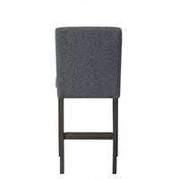 Ghy Counter Height Chair Set of 2, Gray Fabric, Solid Acacia Wood -BM329936
