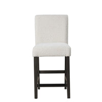 Ghy Counter Height Chair Set of 2, White Fabric, Solid Acacia Wood -BM329937