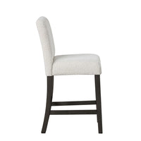 Ghy Counter Height Chair Set of 2, White Fabric, Solid Acacia Wood -BM329937
