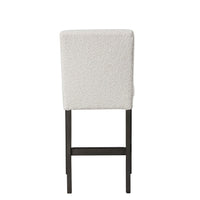 Ghy Counter Height Chair Set of 2, White Fabric, Solid Acacia Wood -BM329937