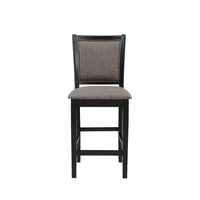 Mac Counter Height Chair Set of 2, Lattice Pattern, Black Brown Wood -BM329967