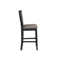 Mac Counter Height Chair Set of 2, Lattice Pattern, Black Brown Wood -BM329967
