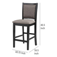 Mac Counter Height Chair Set of 2, Lattice Pattern, Black Brown Wood -BM329967