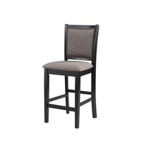 Mac Counter Height Chair Set of 2, Lattice Pattern, Black Brown Wood -BM329967