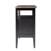 Mac Dining Sideboard Server, Wine Holder and Rack, Black Brown Wood -BM329969