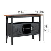 Mac Dining Sideboard Server, Wine Holder and Rack, Black Brown Wood -BM329969