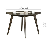 Roxy Round Dining Table with Angled Tapered Legs, Walnut Wood 48 Inch  - BM329973