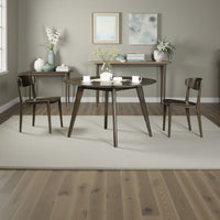 Roxy Round Dining Table with Angled Tapered Legs, Walnut Wood 48 Inch  - BM329973