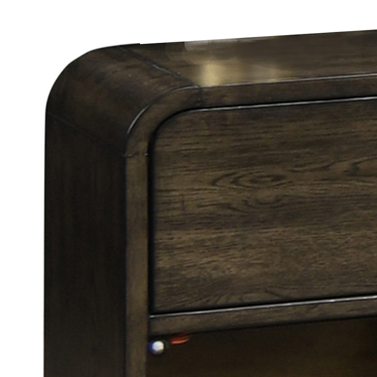 Roxy Nightstand with 1 Drawer and 1 Shelf, Walnut Brown Solid Wood  - BM329977