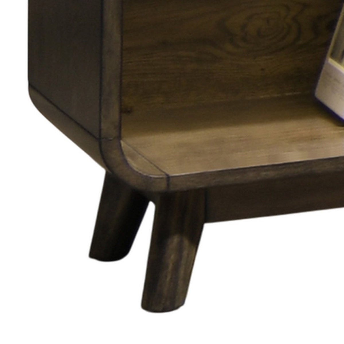 Roxy Nightstand with 1 Drawer and 1 Shelf, Walnut Brown Solid Wood  - BM329977