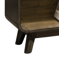 Roxy Nightstand with 1 Drawer and 1 Shelf, Walnut Brown Solid Wood  - BM329977