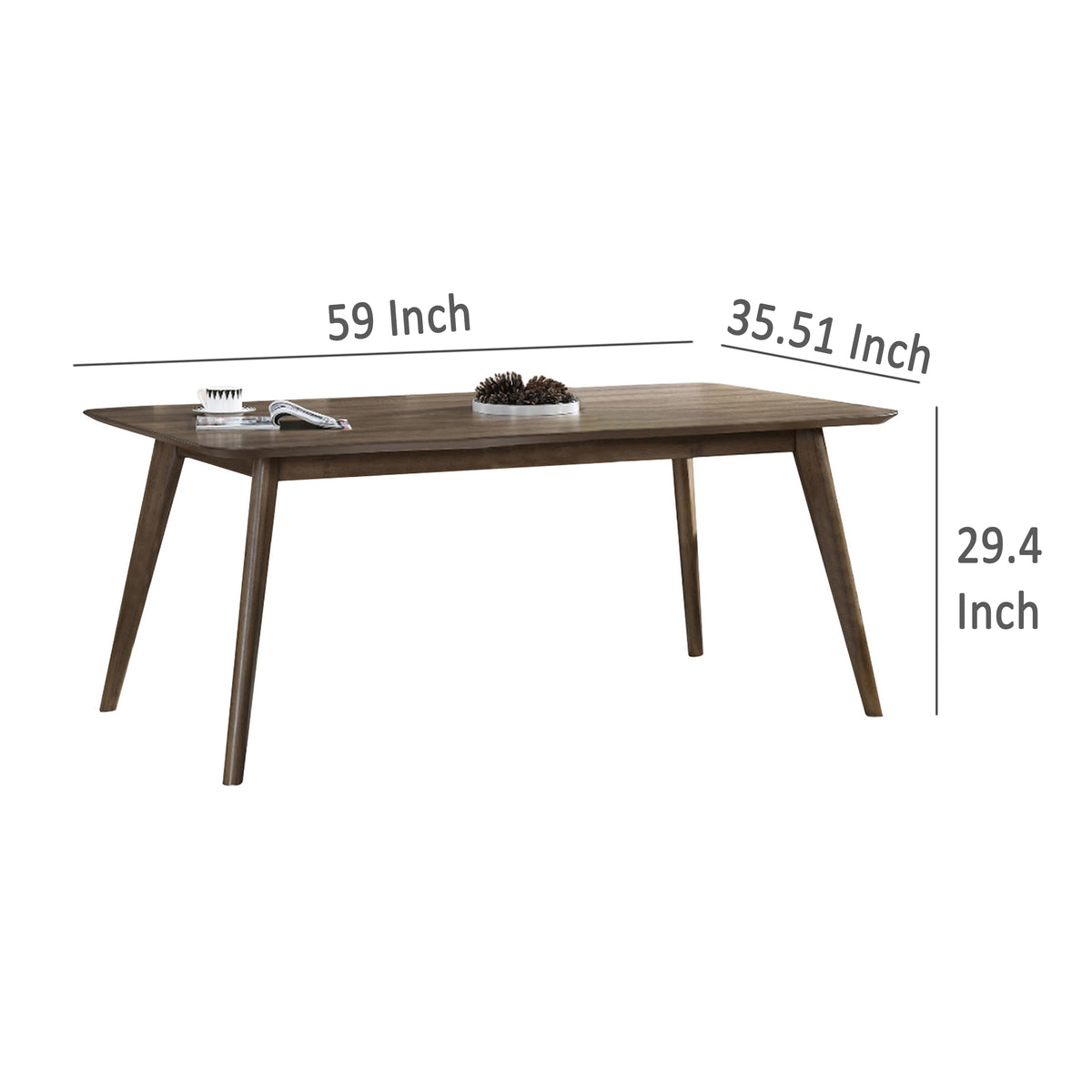 Roxy Dining Chair Set of 2, Open Backrest and Tapered Legs, Brown Wood  - BM329978