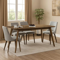 Roxy Dining Chair Set of 2, Open Backrest and Tapered Legs, Brown Wood  - BM329978