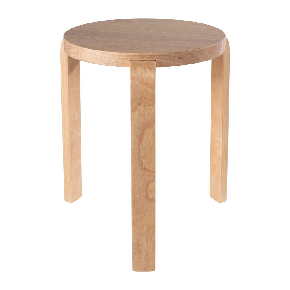 Mata Stacking Stool Ottoman, Set of 2, Modern Blonde Oak Brown Wood -BM330002