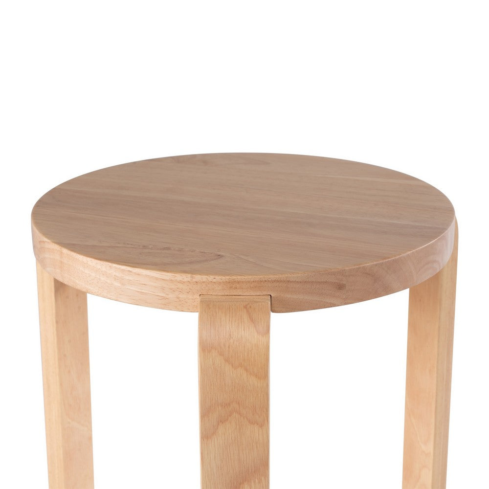 Mata Stacking Stool Ottoman, Set of 2, Modern Blonde Oak Brown Wood -BM330002