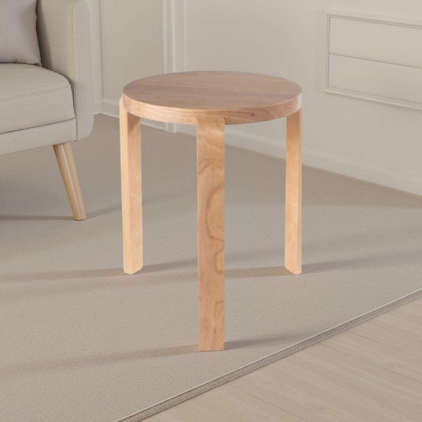 Mata Stacking Stool Ottoman, Set of 2, Modern Blonde Oak Brown Wood -BM330002
