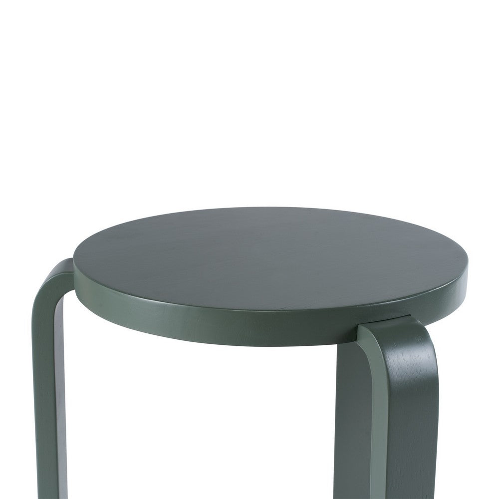 Mata Stacking Stool Ottoman, Set of 2, Modern Spanish Moss Green -BM330003
