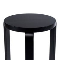 Mata Stacking Stool Ottoman, Set of 2, Modern Style, Black Rubberwood -BM330004