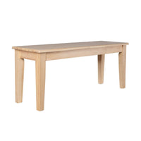 Nova Dining Bench, Shaker Style, Blonde Oak Brown Rubberwood, 44 Inch  -BM330005