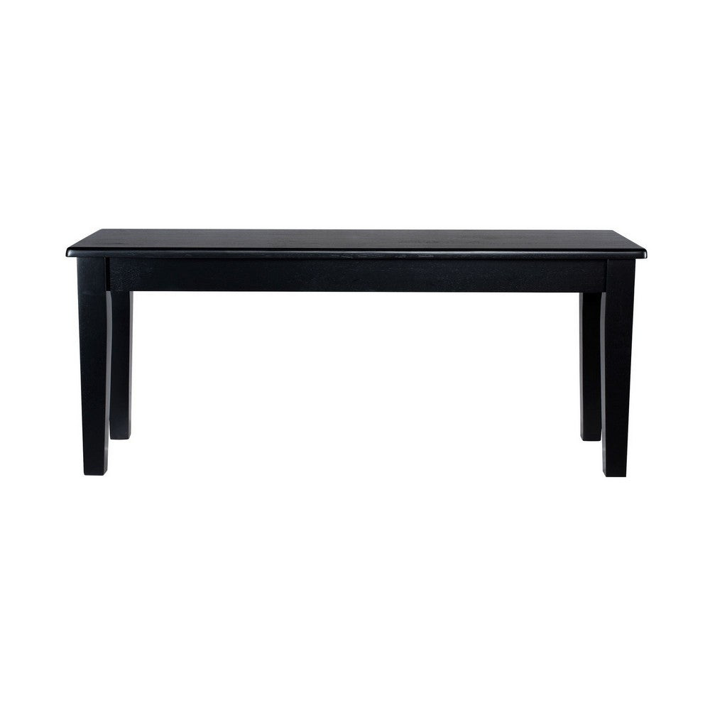 Nova Dining Bench, Shaker Style, High Gloss Black Rubberwood, 44 Inch  -BM330006