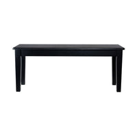 Nova Dining Bench, Shaker Style, High Gloss Black Rubberwood, 44 Inch  -BM330006