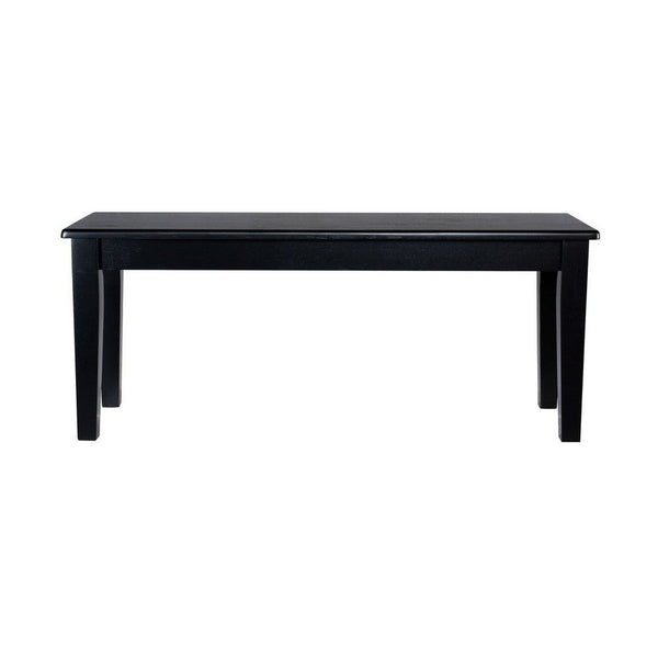 Nova Dining Bench, Shaker Style, High Gloss Black Rubberwood, 44 Inch  -BM330006