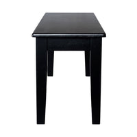Nova Dining Bench, Shaker Style, High Gloss Black Rubberwood, 44 Inch  -BM330006