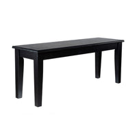 Nova Dining Bench, Shaker Style, High Gloss Black Rubberwood, 44 Inch  -BM330006