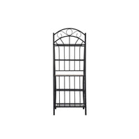 Cia 5 Tier Bakers Rack, Faux Marble Shelf, Black Metal Scrollwork -BM330007