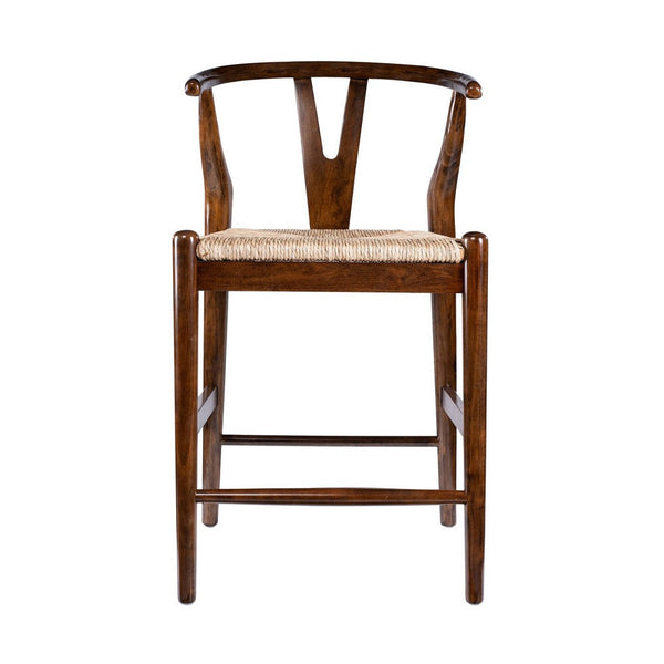 Cera Counter Stool Chair, Handwoven Rope, Cappuccino Brown -BM330012