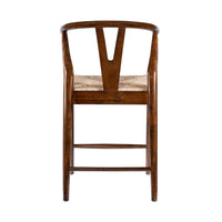 Cera Counter Stool Chair, Handwoven Rope, Cappuccino Brown -BM330012