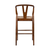 Cera Barstool Chair Set of 2, Handwoven Rope Seat, Cappuccino Brown -BM330013